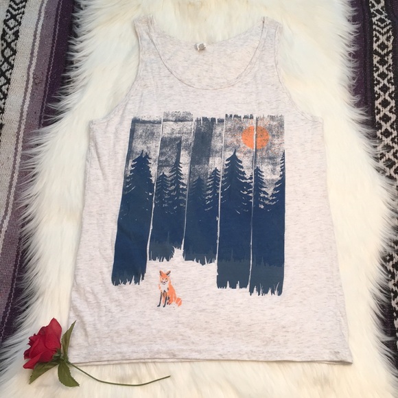 Tops - Cute fox tank top size small